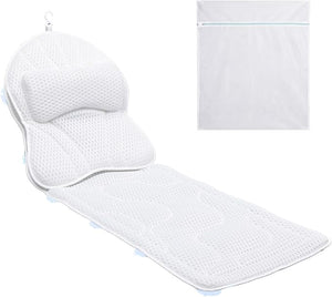 Luxury Spa Bath Pillow, Thick Full Body Cushion with Laundry Bag, Non-Slip Memory Foam for Head, Neck, Back Support, Ideal Women's Soaking Tub Gift