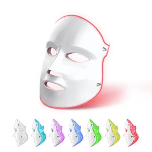 Aphrona FDA cleared LED Facial Skin Care Mask -Blue &amp Red Light Treatment Photon Mask (Pearl)
