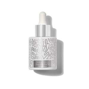 Naked &amp Thriving Illuminate BC+ Face Serum | Hyaluronic Acid Vitamin C Bakuchiol | Organic Vegan &amp Naturally-Derived Skin Care | For Mature Skin Visible Spots and Wrinkles (1.0 fl oz/30 m