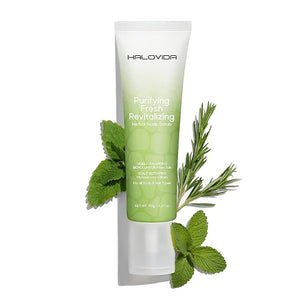 HALOVIDA Sea Salt Rosemary &amp Mint Scalp Scrub Clean Silicon Oil-Free Itchy Relief Scalp Treatment for Dandruff Gently Exfoliator Cruelty-Free Relieves Dryness Promotes Hair Growth