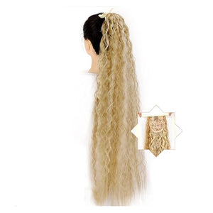 Hair Accessories 1 Pack Long Corn Wave Ponytail Lengthening Synthetic Natural with Drawstring Hairpin Ponytail Extension Women Wigs Hair Pieces For Women(005,22inches)