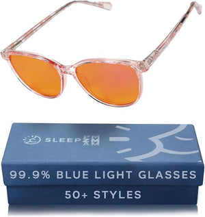 100% Blue Light Blocking Glasses - Women + Men - Better Sleep - Anti Eye Strain Protection - Computer Screens Gaming