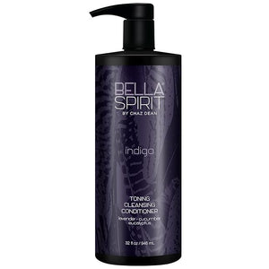 Bella Spirit by Chaz Dean Indigo Toning Cleansing Hair Conditioner - Adds Moisture to Dry, Curly, &amp; Fine Hair, Shampoo Alternative for Women &amp; Men, Hydrating &amp; Moisturizing - 32 fl oz (Pac