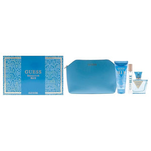 Guess Seductive Blue for Women - 4 Pc Gift Set 2.5oz EDT Spray 3.4oz Body Lotion 0.5oz EDT Spray Pouch