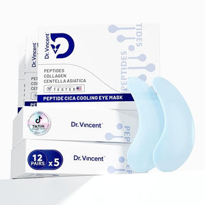 Peptide Cooling Under Eye Patches Soothing Eye Patches Instant Reduces Dark Circles and Puffiness Calming Under Eye Mask with Glacial Water for Bags Treatment 60 Pairs