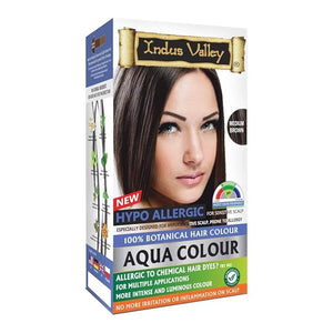 Indus Valley Aqua Hair Color Gray Coverage Hair Dye Allergy Free (Medium Brown)100% Organic Hair Dye for Grey Coverage Natural Hair Color for Sensitive Skin Safe &amp Non-Toxic