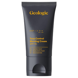 Geologie Tone Control Face Cream with SPF 15 | Brightening Moisturizer with Niacinamide, Hyaluronic Acid &amp; Azelaic Acid | Reduces Redness &amp; Controls Oil | For Men &amp; Women