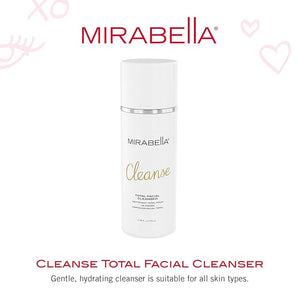 Mirabella Cleanse Total Facial Cleanser - Hydrating Gentle Cream Cleanser for All Skin Types - Face Cleanser &amp Makeup Remover - Face wash for Sensitive Skin &amp Oily Skin Formula