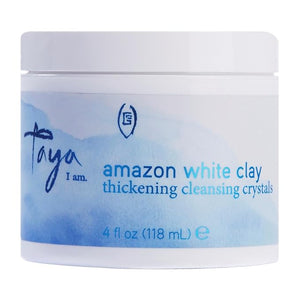 TAYA Amazon White Clay Thickening Cleansing Crystals. Exfoliating Shampoo and Scrub. Eliminates Product Build-up and Excess Oil, and Unclogs Hair Follicles for Healthier Hair and Scalp.