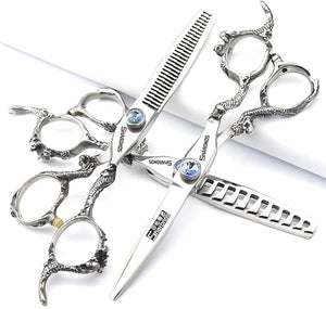 Professional Japanese Hair Scissors - 440C Stainless Steel/Rose Razor Edge (6-Inch 3-Piece Set) with Gift Scissor Bag