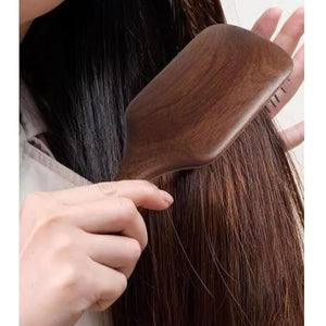 Women Wood Retro Hair Brushes Massage Hairbrush Scalp Massagers Hair Combs Air Cushion Hair Combs 10.2Inch