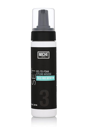Miche Beauty Set Gel to Foam Mousse - Lightweight Styling Foam for All Hair Types Long-Lasting Hold &amp Definition Flexibility &amp Frizz Control 7.5 fl oz