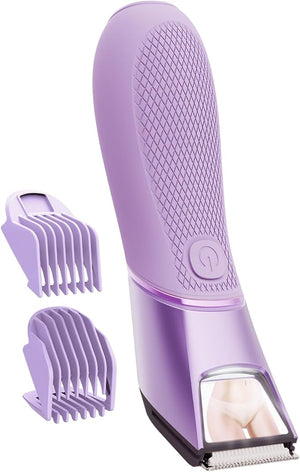 Purple Personal Trimmer for Women Waterproof &amp Portable for Use at Home or Travel with Mirror Light for Bikini Line and Body Grooming