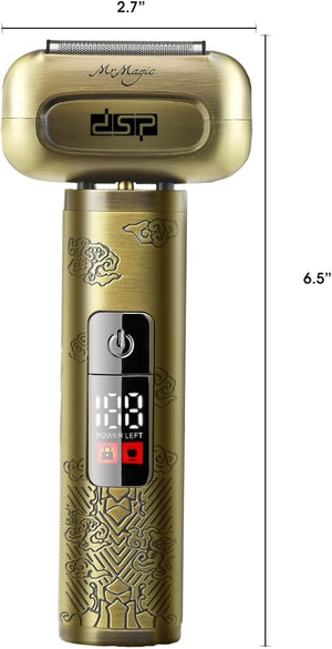 DSP Electric Shavers for Men, IPX6 Waterproof, Type-C, Rechargeable Shaver, 4-Blade Cutting System, Electric Foil Shaver, Travel Lock (Bronze)