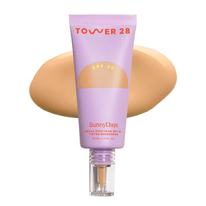 Tower 28 Beauty SunnyDays SPF 30 Tinted Sunscreen For Sensitive Skin - 2-in-1 Facial Broad Spectrum UVA/UVB Protection + Foundation - Shade 20 MULHOLLAND- Light with Golden Neutral Undertones 1 Fl Oz