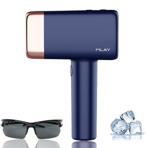 MLAY IPL Hair Removal Device Ice Cooling Protection Laser Permanent Whole Body Hair Remover for Home Use Women and Men (Bule)