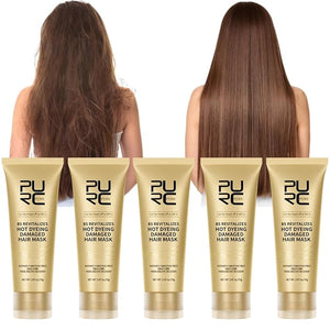 PURC 5 PCS 8 Seconds Hair Mask Smoothing Straightening Keratin Hair Mask Hair Treatment Cream Repair Damaged Frizz Hair Dryness and Frizz Professional Hair Care