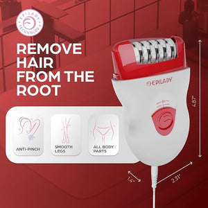 Epilady Speed Corded Epilator for Women ? Dual-Speed 40-Disc Root Hair Removal Device for Legs, Underarms and Bikini Area Compact Waterproof Anti-Pinch Design for Smooth Long-Lasting Results