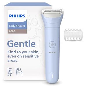 Philips Lady Shaver Series 6000 - Cordless Wet &amp Dry Electric Shaver 3-Blade Shaving System for Legs &amp Body 80 Mins. Runtime Model BRL127/00