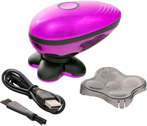 Pop Sonic 5-Head Electric Shaver Kit - Unisex (Purple) Shaver for Face Head &amp Body - Smooth Waterproof USB Rechargeable Trimmer with 360-Degree Precision Cut Heads for Men &amp Women