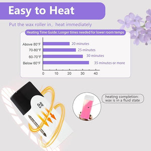 Waxfans Roll on Wax Kit, Hair Removal Waxing Kit, Wax Roller for Larger Areas of the Body, Home Waxing Kit for Women and Men, Sensitive Skin Friendly (Black)