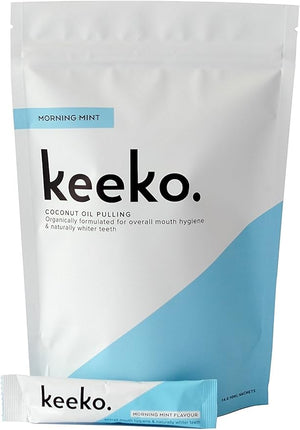 Keeko - Natural/Organic Oil Pulling Sachets (Morning Mint) (14 Packets (2 Week Course))