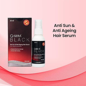 Q..S..e..r.a B.l.a.c.k. Anti Sun And Anti-Ageing Hair Serum | For Men and Women | Repairing Damaged Hair | Protection From Sun Damage | Dermatologist Recommended | 60 ML