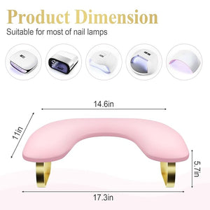 Nail Arm Rest, Arm Rest for Nails Tech 10¡Æ Inclined, PU Leather Nail Tech Arm Rest, U-Shaped Nail Hand Rest, Manicure Hand Rests for Nails Tech Foot Hand Stand, Pink