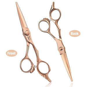 JASON 6" Hair Cutting Scissors - Professional Haircut Scissor Hair Trimming Shear for Barber, Hairdresser, Stylist, Women and Men, 440C Stainless Steel Hair Cutting Shear, Rosegold
