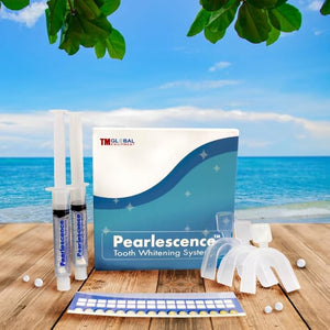Pearlescence Teeth Whitening System 16% Carbamide Peroxide Gel Kit 2 x 10ml Whitening Gel + 3 Boil and Bite Trays + Paper Shade Guide and Instruction.