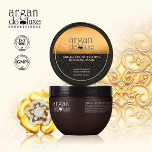 Argan Deluxe Professional Hair Mask Argan Oil Nutrition Infusing Deep Conditioning Treatment 8.45 oz