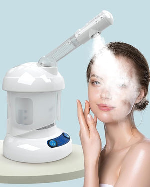 Tabletop Facial Steamer - Kingsteam Nano Ionic Face Steamer with 360¡Æ Rotating Arm, Moisturize, Remove Blackheads, Portable Facial Steamer for Home Facial Spa or Beauty Salon, White