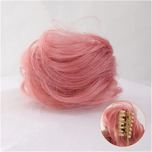 HIHELO 2 Pack Cat Ears Hair Bun Synthetic Donut Bun Claw Clip Messy Bun Ponytail Hair Extension Wig Women Hair Accessories (Color : 1)