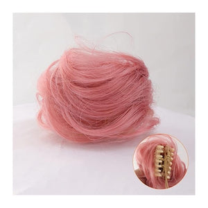 SONGCHAO Fake Hair Bun 2 Pack Cat Ears Hair Bun Synthetic Donut Bun Claw Clip Messy Bun Ponytail Hair Extension Wig Women Hair Accessories Hair Accessories (Color : B)