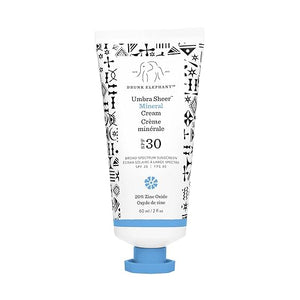 Drunk Elephant Umbra Sheer Mineral Cream (SPF 30) Mineral Sunscreen - Clean Clinical Skincare - Cruelty-Free - Dermatologist-Tested - Free of Essential Oils, Silicones, and Fragrance