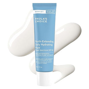Paula's Choice RESIST Daily Hydrating Fluid Face Moisturizer with SPF 50 Sunscreen Face Sunscreen for Oily Skin Chamomile &amp Vitamin E UVA/UVB Protection Fragrance-Free TSA Friendly