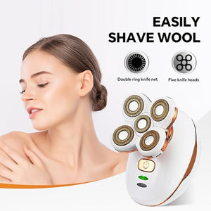 Electric Lady Razors, Woman Shaver,Rechargeable Trimmer with Detachable Head, Lady Waterproof Razors for Leg Face Lips Body, Female Cordless Bikini Trimmer