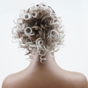 Hair Accessories Ladies Fashion Wig Fluffy Curly Hair Bun Short Curly Hair Comb Ball Head Ponytail Hair Extension Synthetic Hair Bun Hair Pieces For Women(07)