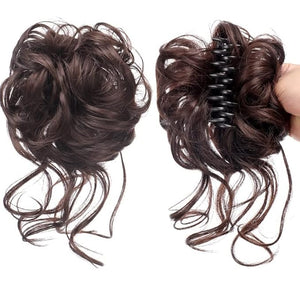 EARSHOT Hair Buns Hair Piece Synthetic Hair Bun Messy Curly Bun Claw Clip Bun Headband Wig Ponytail Hair Extensions Women Wig Hair Bun Hair Accessories For Girls (Color : SW207-08)