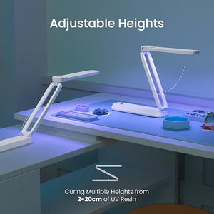 Resiners UV Light for Resin Curing UV Resin Light Wireless &amp Rechargeable Ultraviolet Lamp 3-in-1 Uses Foldable Blacklight LED Craft Supplies Tools for Jewelry Making Craft Molds White