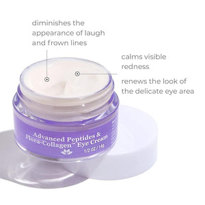 Derma E Advanced Peptides and Vegan Flora-Collagen Eye Cream ? Double Action Collagen Eye Cream with Peptide Complex ? Firming &amp Hydrating Under Eye Treatment ? All Natural Moisturizer Cream 0.5o