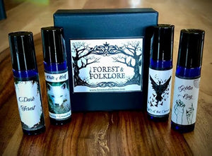 Dark Academia Perfume Rollers, Forest &amp; Folklore Gift Box Set