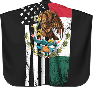 Mexico Flag Salon Barber Cape For Men/Women - Professional Hairdressing Waterproof Hair Cutting Cape With Adjustable Snap Closure-Haircut Apron For Hair Stylist And Home Use-55''X66''