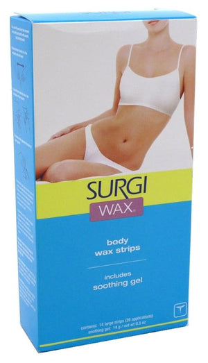 Surgi Wax Honey Wax Strips For Body 14 Count (28 Applications) (6 Pack)