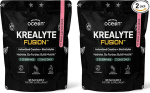 Organics Ocean Krealyte Fusion - Instantized Creatine Monohydrate Powder with Electrolytes - Muscle Strength Endurance &amp Hydration Support - Vegan Sugar-Free Pink Lemonade Flavor - 60 Servings