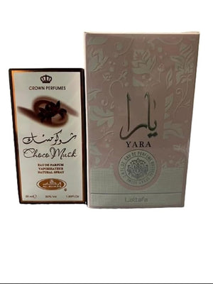 Al Rehab Perfumes Choco Musk 50ml and Yara 100ml Eau de Parfum Combo Set