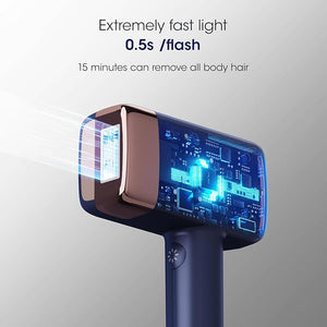 MLAY T14 Hair Removal Device 0.5s/flash 20J High Energy IPL Hair Removal Device with ice-Cooling System 5 Energy Levels Hair Removal Device Can Be Used All Over the Body +1*bikini HR + 1* Face HR