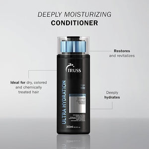 TRUSS Ultra Hydration Hair Conditioner for Women &amp Men - Moisturizing Treatment for Dry Damaged Hair - Adds Shine &amp Body - Color-Safe for All Textures - Restores Vital Nutrients (300 ml)