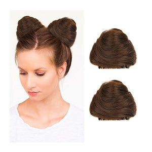 Messy Bun Hair 2 PCS Mini Claw Clip in Messy Hair Bun Extensions Wig Accessory for Women Girls Cat Ears Hair Donut Chignon Synthetic Hair Pieces Bun Extension Bun Hair Piece (Color : Light brown)