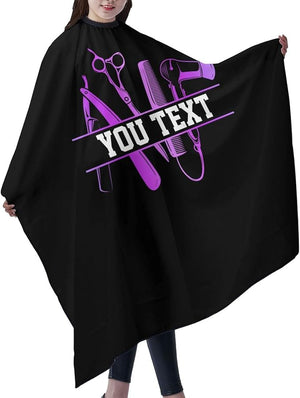 Custom Purple Barbershop Tools Barber Cape Personalized Haircut Cape with Your Text Name Logo Salon Haircut Apron Customized Unisex Hair Cutting Cape Barber Hairdressing Cape for Men Women